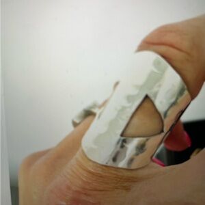 Silver Geometric Statement Ring size 7.5